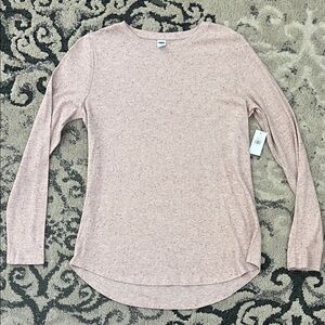 Old Navy Women's Heathered Pink Long Sleeve Tee
